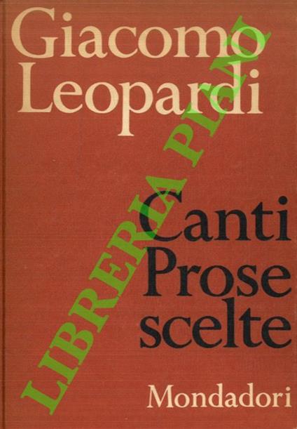 Canti. Prose scelte - Giacomo Leopardi - copertina