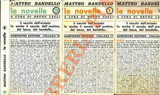 Le novelle. 1/4 (dalla prima alla cinquantanovesima). A cura di Bruno Cagli - Matteo Bandello - copertina