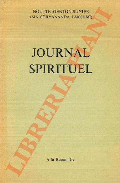 Journal spirituel - copertina