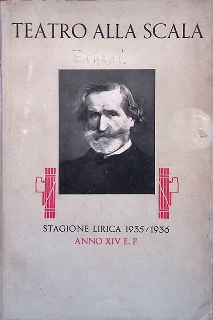 Teatro alla Scala. Programma ufficiale. Stagione Lirica 1935-1936 - copertina