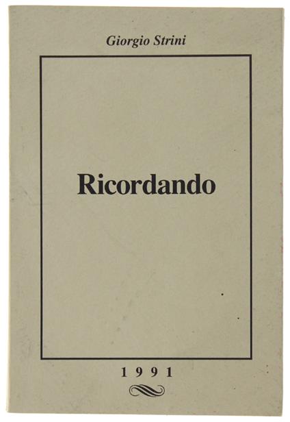 Ricordando - Giorgio Triani - copertina