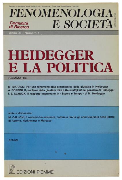 Heidegger E La Politica - copertina