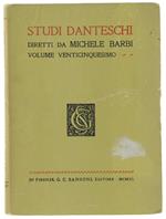 STUDI DANTESCHI. Diretti da Michele Barbi. Volume 25°