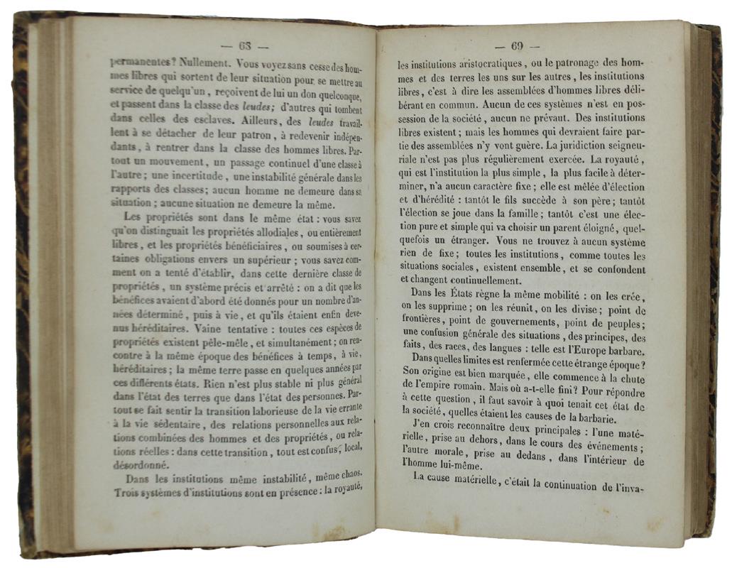 HISTOIRE GENERALE DE LA CIVILISATION EN EUROPE, depuis la chute de l'Empire romain jusqu'a la révolution française (1ère partie)
