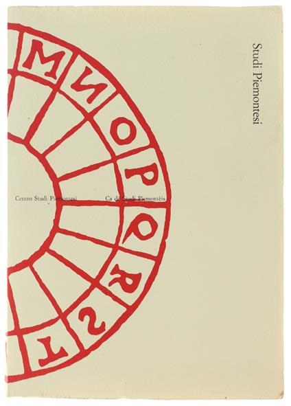 STUDI PIEMONTESI. Vol. XXV - 1996, fasc.2 - copertina