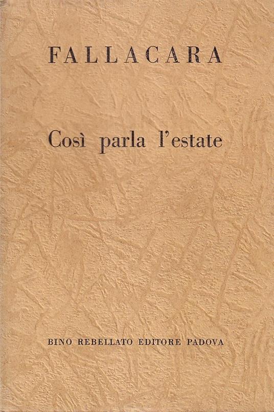 Così parla l'estate - Luigi Fallacara - copertina