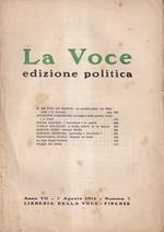 La Voce. Edizione politica - anno VII, n. 7, 7 agosto 1915