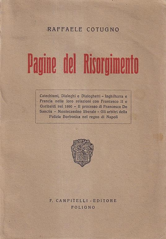 Pagine del Risorgimento - Raffaele Cotugno - copertina