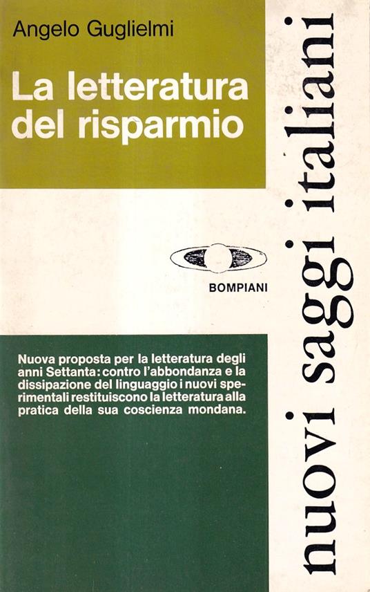 La letteratura del risparmio - Angelo Guglielmi - copertina