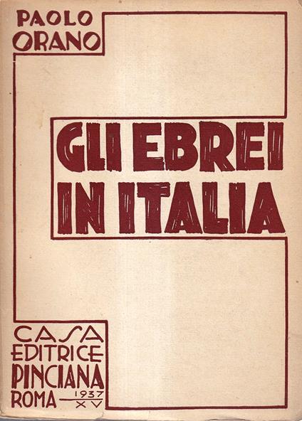 Gli ebrei in Italia - Paolo Orano - copertina