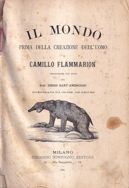 Il mondo prima della creazione dell'uomo - Camillo Flammarion - copertina