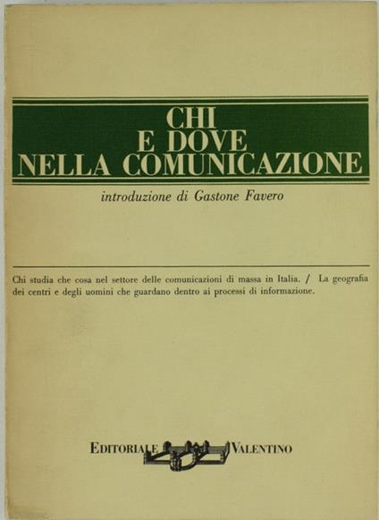 Chi E Dove Nella Comunicazione - copertina