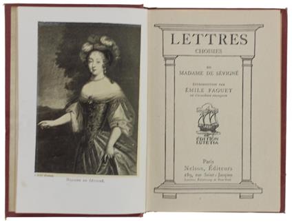 Lettres Choisies De Madame De Sevignè. Introduction Par Emile Faguet. Edition Lutetia - Marie de Sévigné - copertina