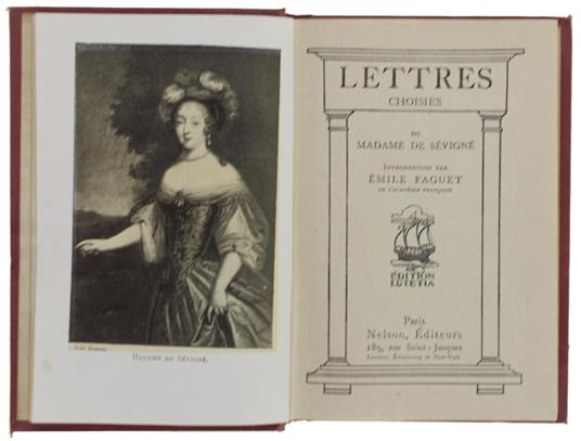 Lettres Choisies De Madame De Sevignè. Introduction Par Emile Faguet. Edition Lutetia - Marie de Sévigné - copertina