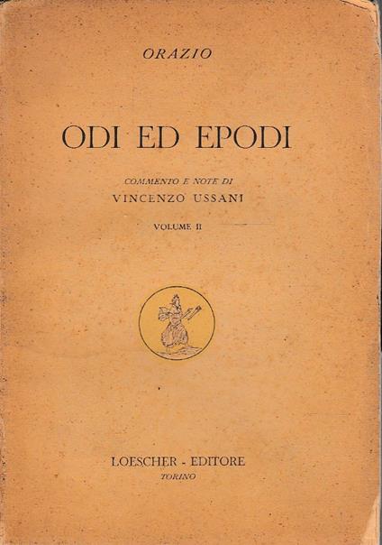 Odi ed epodi - volume II - Orazio - copertina
