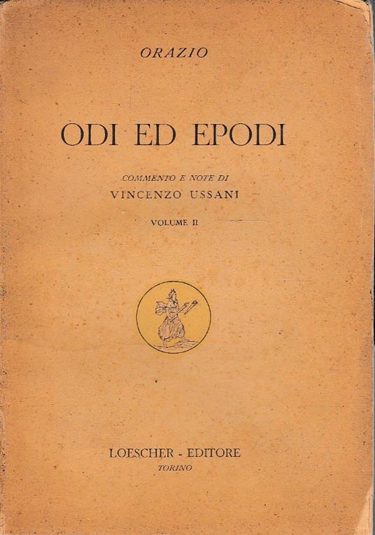 Odi ed epodi - volume II - Orazio - copertina