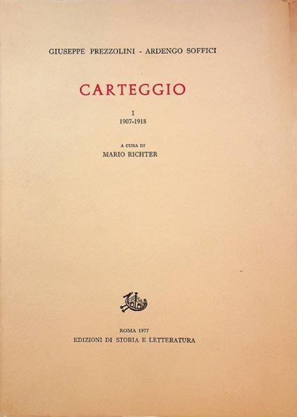 1: Carteggio 1907-1918 - copertina