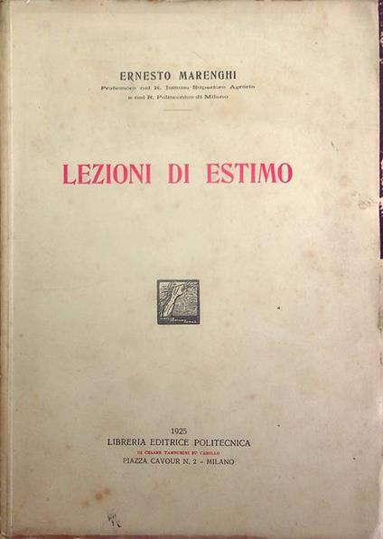 Lezioni di estimo - Ernesto Marenghi - copertina