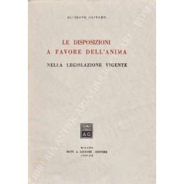 Le disposizioni a favore dell'anima nella legislazione vigente - Giuseppe Olivero - copertina
