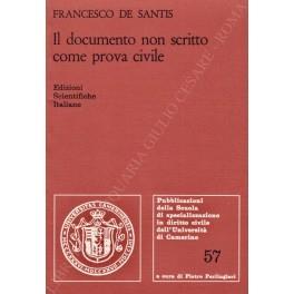 Il documento non scritto come prova civile - Francesco De Santis - copertina