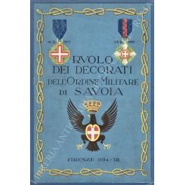 Ruolo dei decorati dell'Ordine Militare di Savoia. Parte I - Individuali. Parte II - Collettivi - copertina