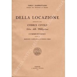 Della locazione. Estratto dal Codice Civile. Libro delle Obbligazioni. Commentario diretto da Mariano d'Amelio ed Enrico Finzi - copertina