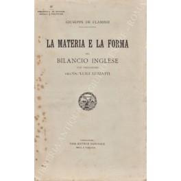 La materia e la forma del bilancio inglese. Con prefazione dell'On. Luigi Luzzatti - copertina