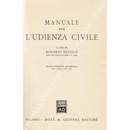 Manuale per l'udienza civile - copertina