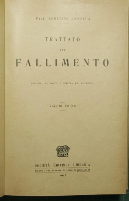 Trattato del fallimento - Agostino Ramelli - copertina