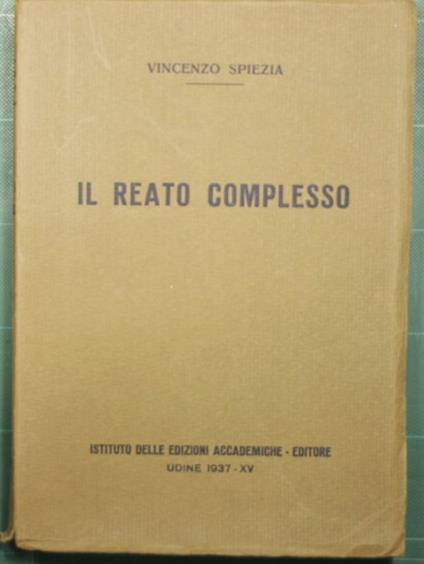 Il reato complesso - Vincenzo Sapienza - copertina