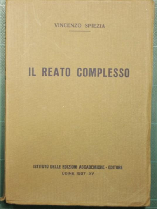 Il reato complesso - Vincenzo Sapienza - copertina