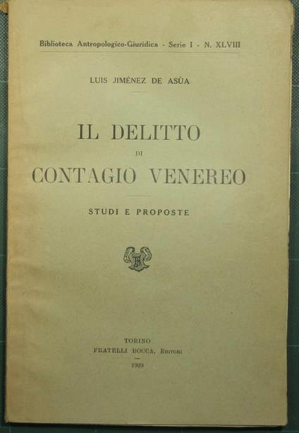 Il delitto di contagio venereo - copertina