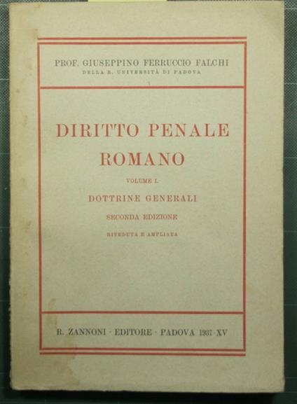 Diritto penale romano - Dottrine generali - copertina