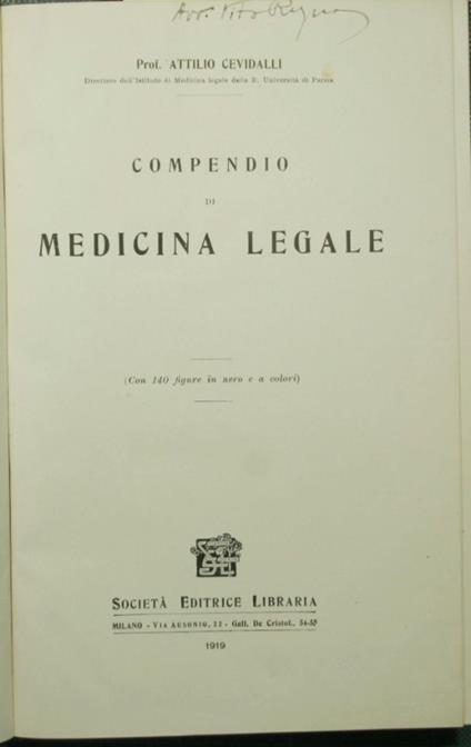 Compendio di medicina legale - copertina