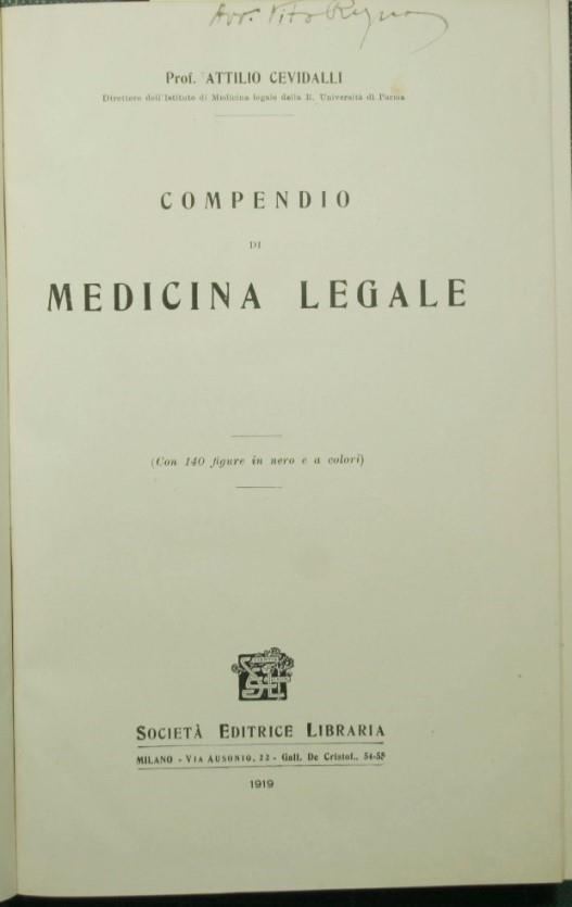 Compendio di medicina legale - copertina