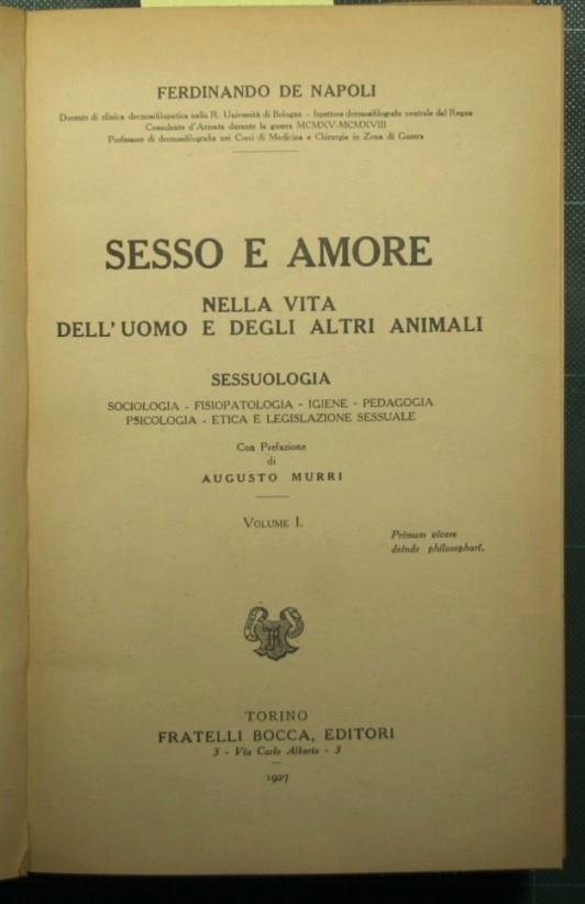 Sesso e amore nella vita dell'uomo e degli altri animali - copertina