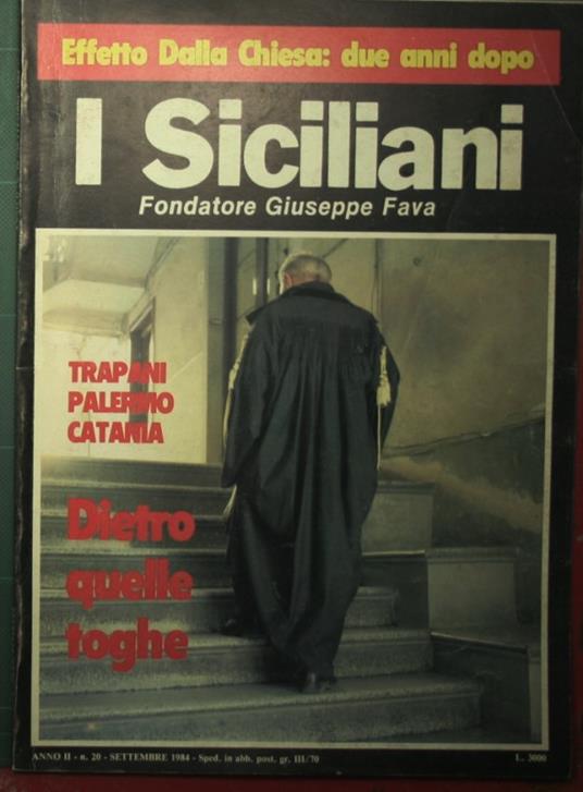 I Siciliani - N. 20 Settembre 1984 - copertina