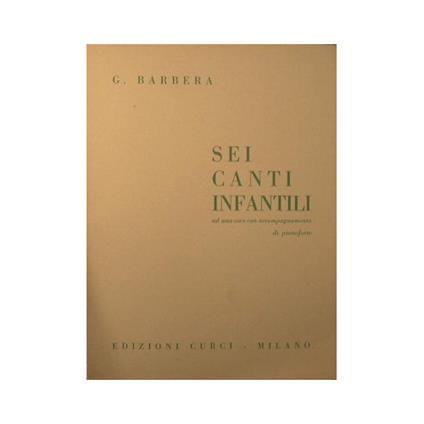 Sei canti infantili - copertina