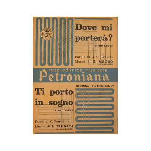 Dove mi porterà? ( ritmo lento ) - Ti porto in sogno ( ritmo lento ) - copertina
