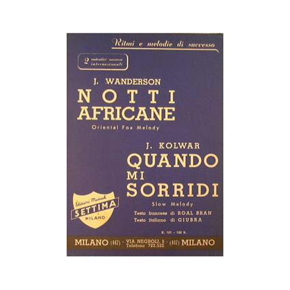 Notti Africane ( oriental fox melody ) - Quando mi sorridi ( slow melody ) - copertina