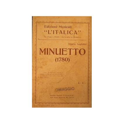 Minuetto ( 1780 ) - Angelo Nicolini - copertina