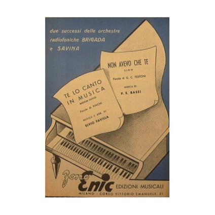 Te lo canto in musica ( medium swing ) - Non avevo che te ( slow ) - copertina