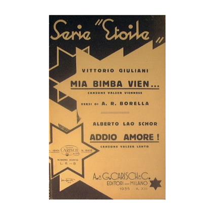 Mia bimba vien ( canzone valzer viennese ) - Addio Amore ( canzone valzer lento ) - copertina