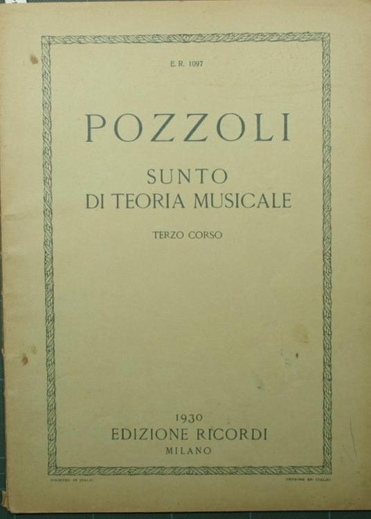 Sunto di teoria musicale - copertina