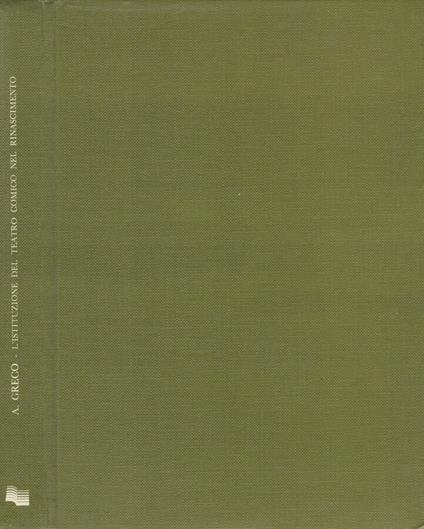 L' istituzione del teatro comico nel Rinascimento - Aulo Greco - copertina
