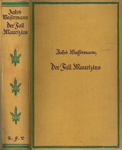 Der Fall Maurizius - Jakob Wassermann - copertina