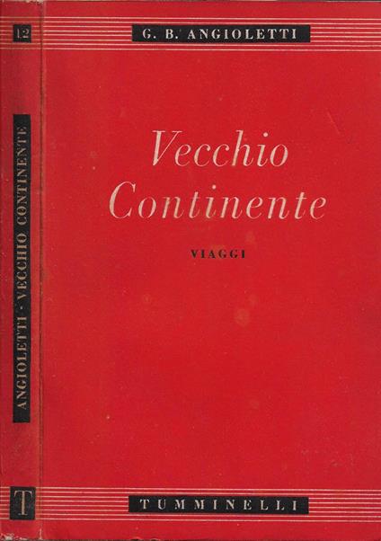 Vecchio Continente - G. Battista Angioletti - copertina
