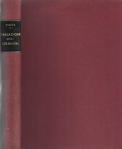 Tassazione degli stranieri - Giuseppe Piazza - copertina