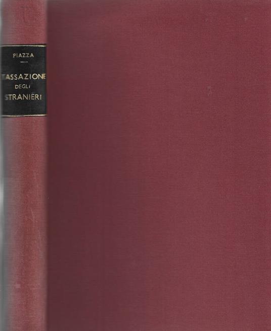 Tassazione degli stranieri - Giuseppe Piazza - copertina
