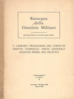 Rassegna della Giustizia Militare - Suppl. al n. 6, Novembre-Dicembre 1984 - Anno 1984